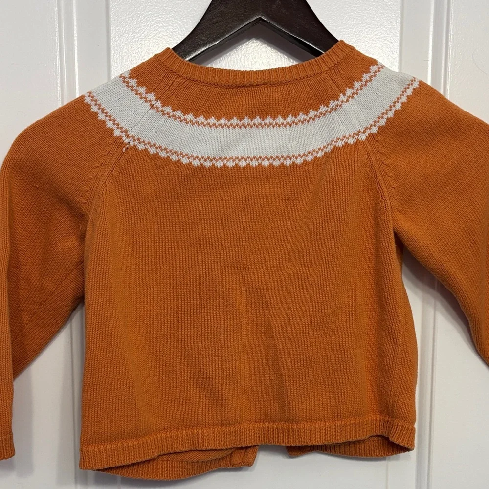 Gymboree Kids Orange Pumpkin Cardigan Sweater